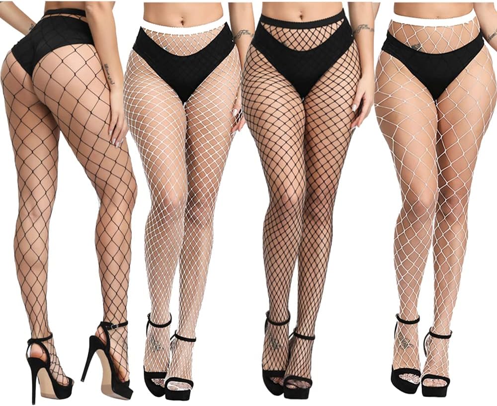 Notherss Black & white fishnet tights set — main product image