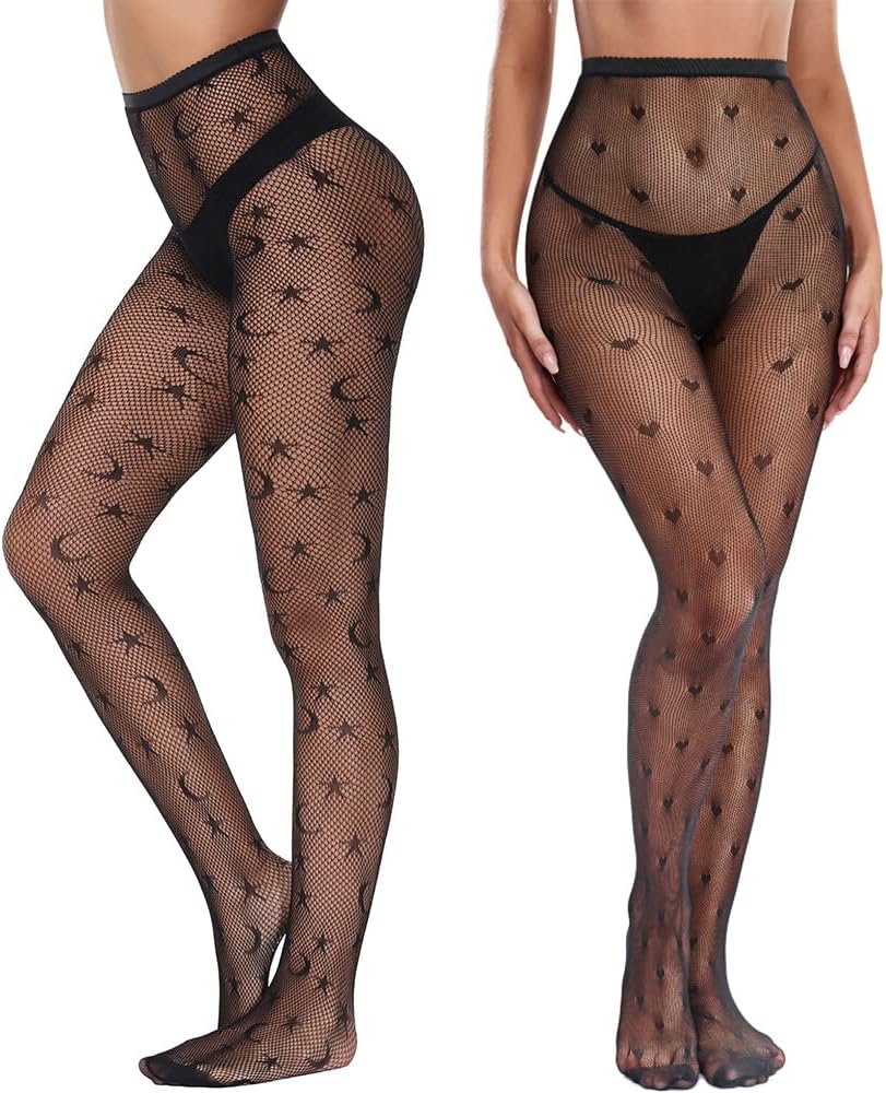 VISGASUR Moon, star & heart fishnets — main product image