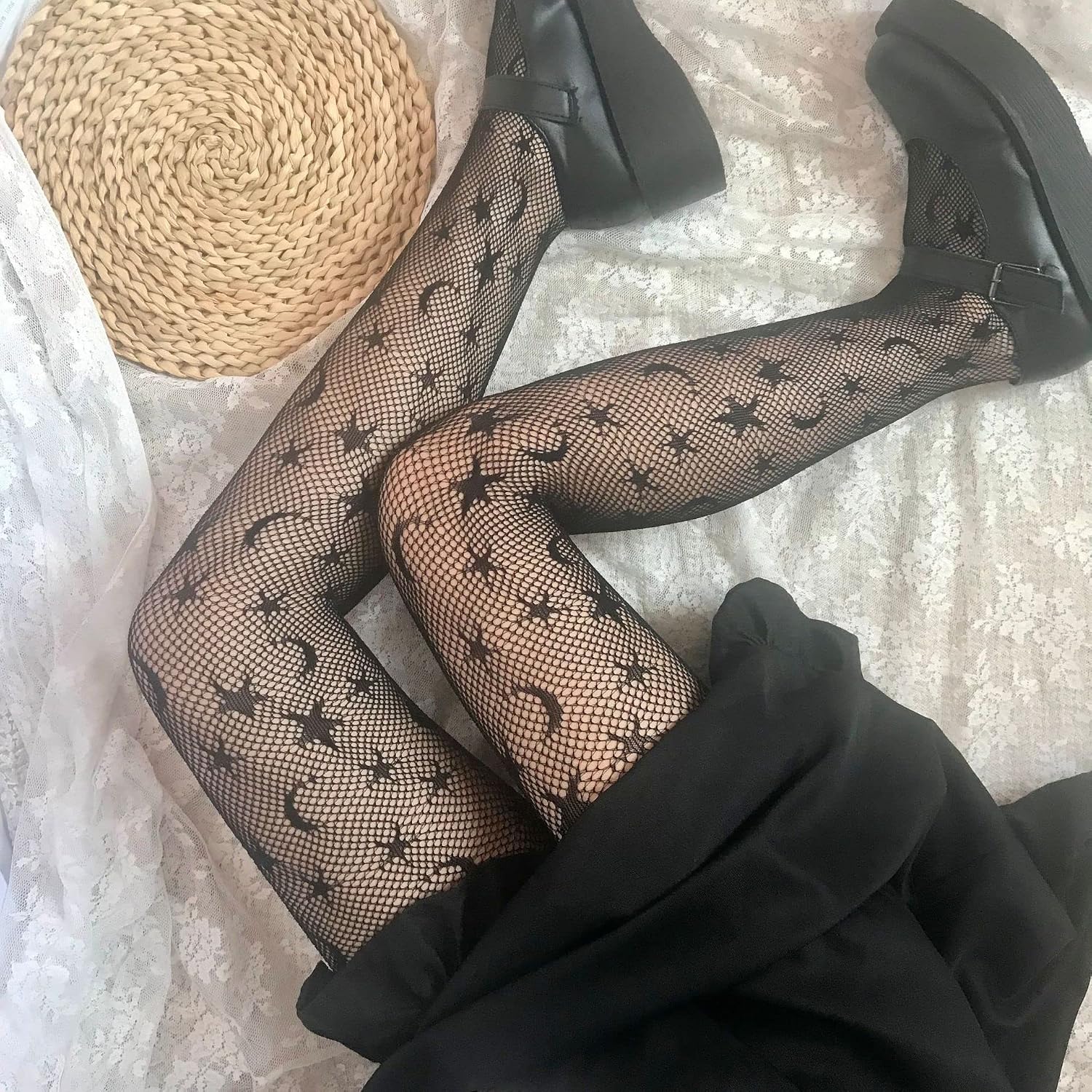 VISGASUR Moon, star & heart fishnets — additional product view 4