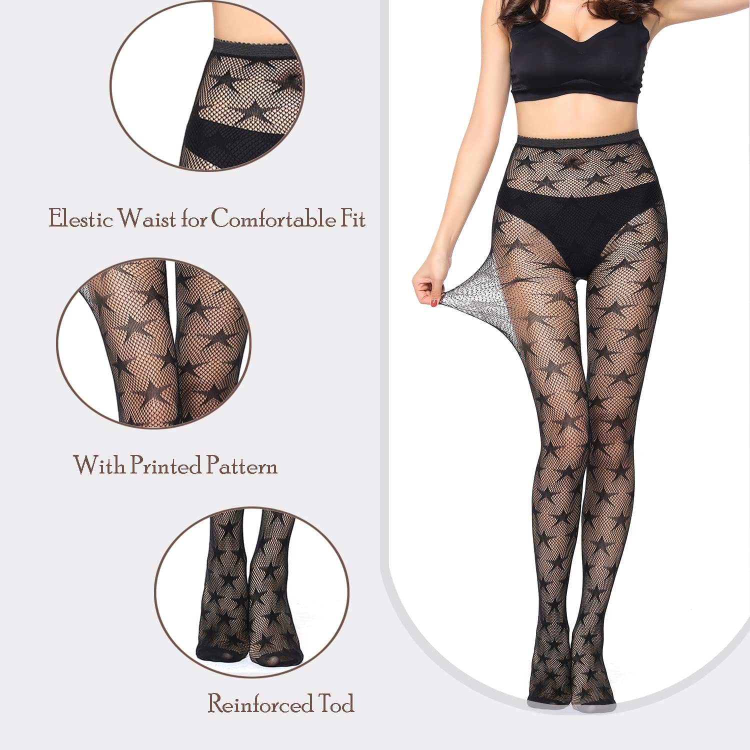 Waist, star-pattern and toe detail panel